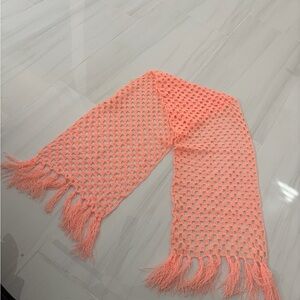 Chic Coral Crochet Scarf